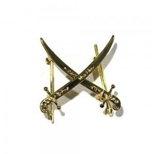 Dubai Police Metal Rank Crossed Swords Badge
