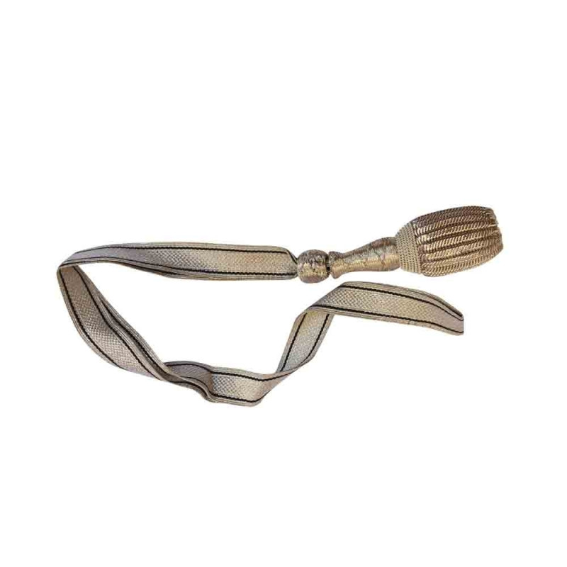 Military Sword Knot with Silver Braid and Round Acorn